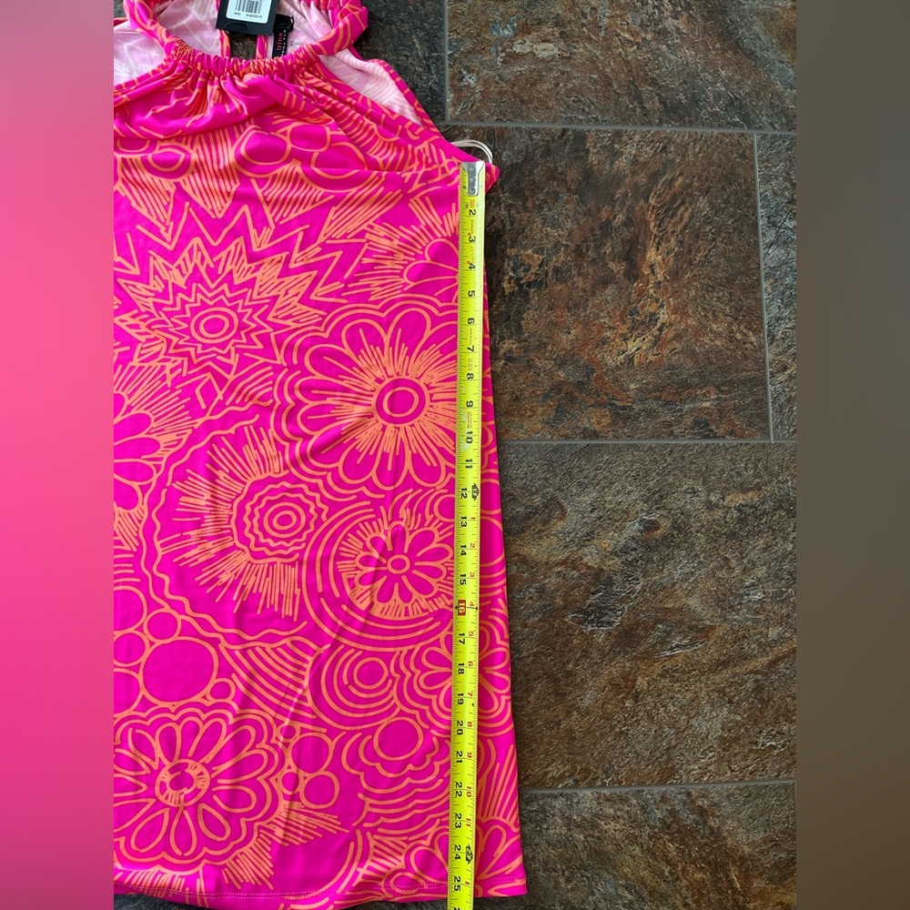 New Trina Turk pink Juju halter neck mini resort ready shift dress. Size XS - Picture 9 of 9